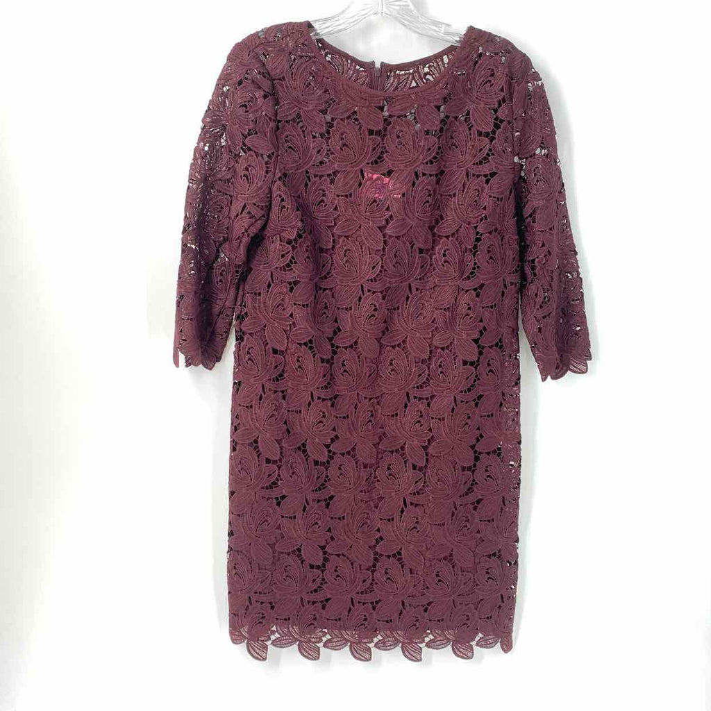loft burgundy dress Size 6 Floral M Deep Cabernet Womens Color:French White macys Bicolor beige and brown