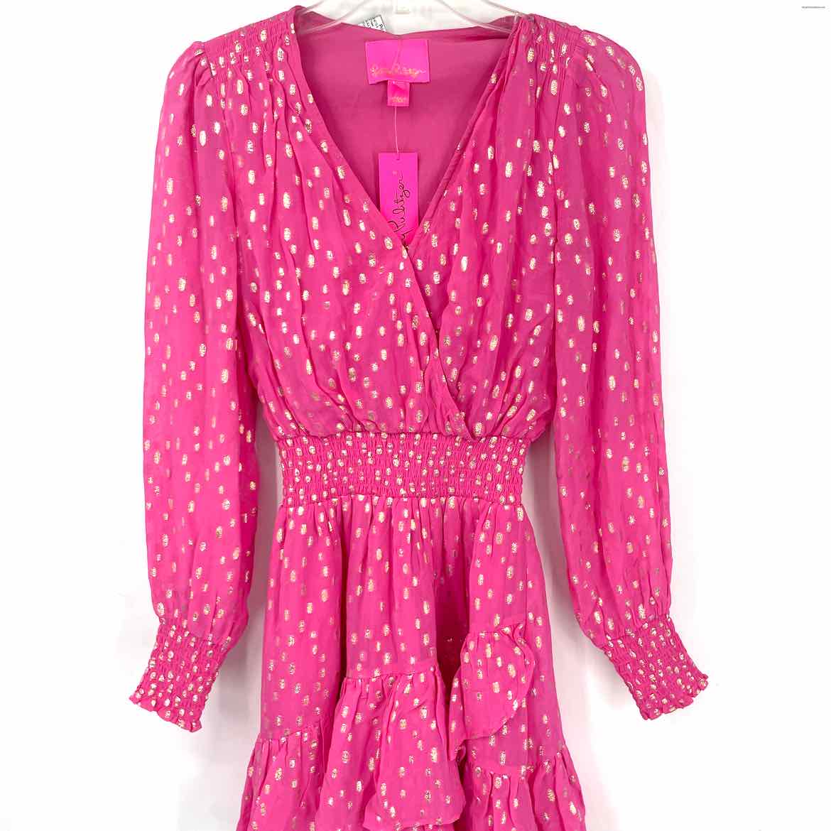 Size 00 LILLY PULITZER Pink Gold Spotted Dress – Shop Prior Attire