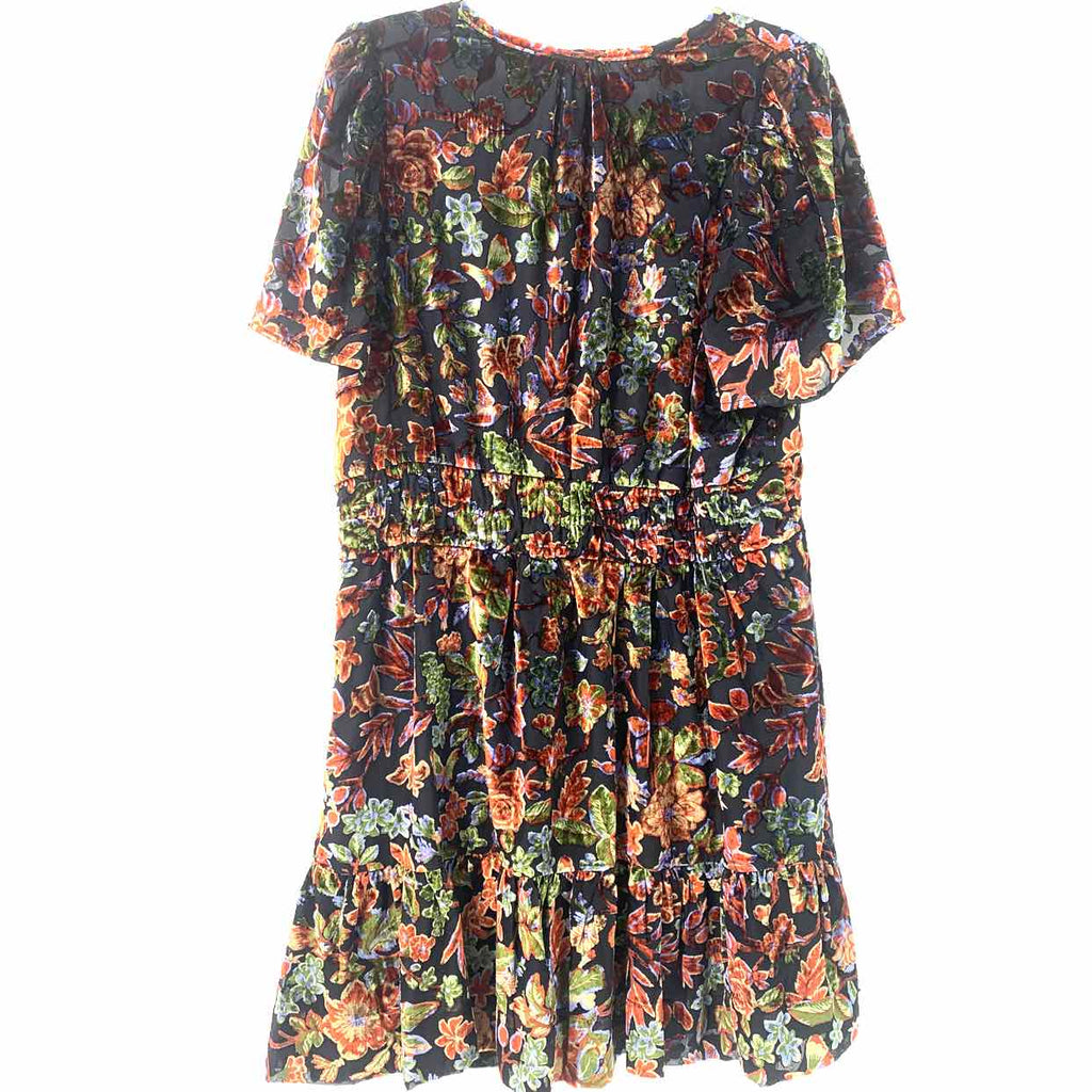 anthropologie black floral dress Strapless Floral Organza Mini Dress by Anthropologie