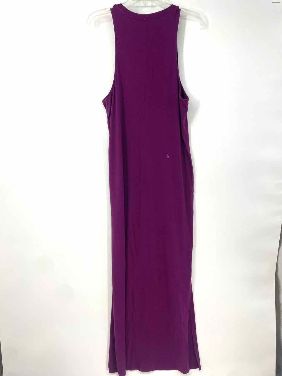 athleta purple dress Athleta Purple Black Color Block Long Sleeve Cozy Up Fit Flare Dress Size Medium