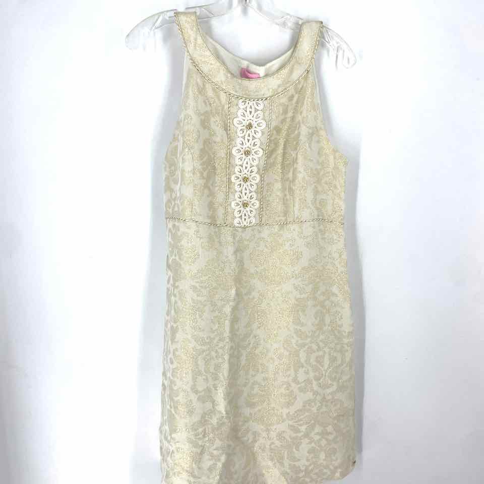 Size 12 LILLY PULITZER White Gold Dress