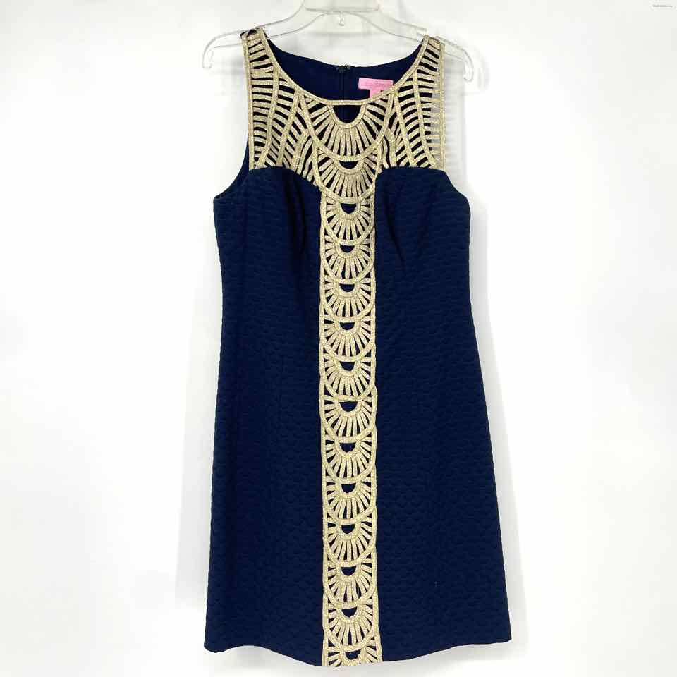 Size 2 LILLY PULITZER Navy Gold Embroidered Dress Shop Prior Attire Size 2 LILLY PULITZER Navy Gold Embroidered Dress Shop Prior Attire