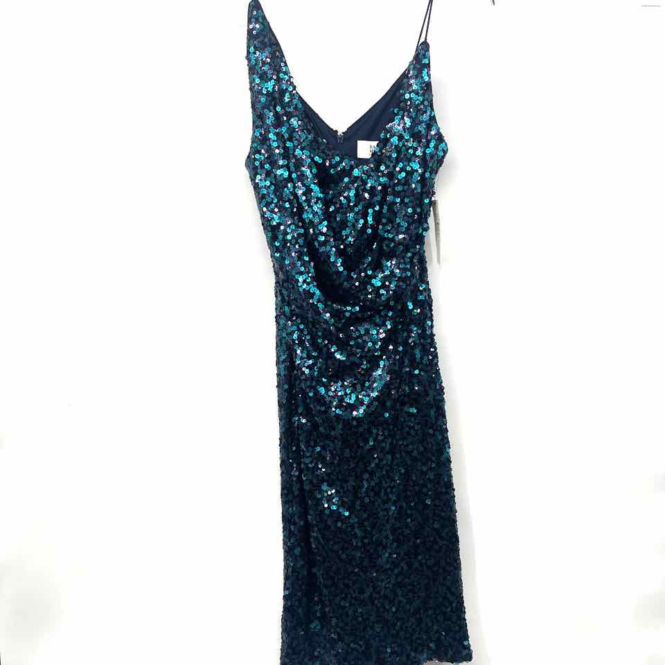 Size 6 BADGLEY MISCHKA Navy Green Sequin Party Dress – Shop Prior Attire