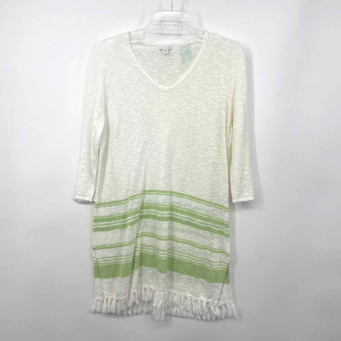 Size MEDIUM J. JILL Wine Green Stripe Sweater – Shop Prior Attire