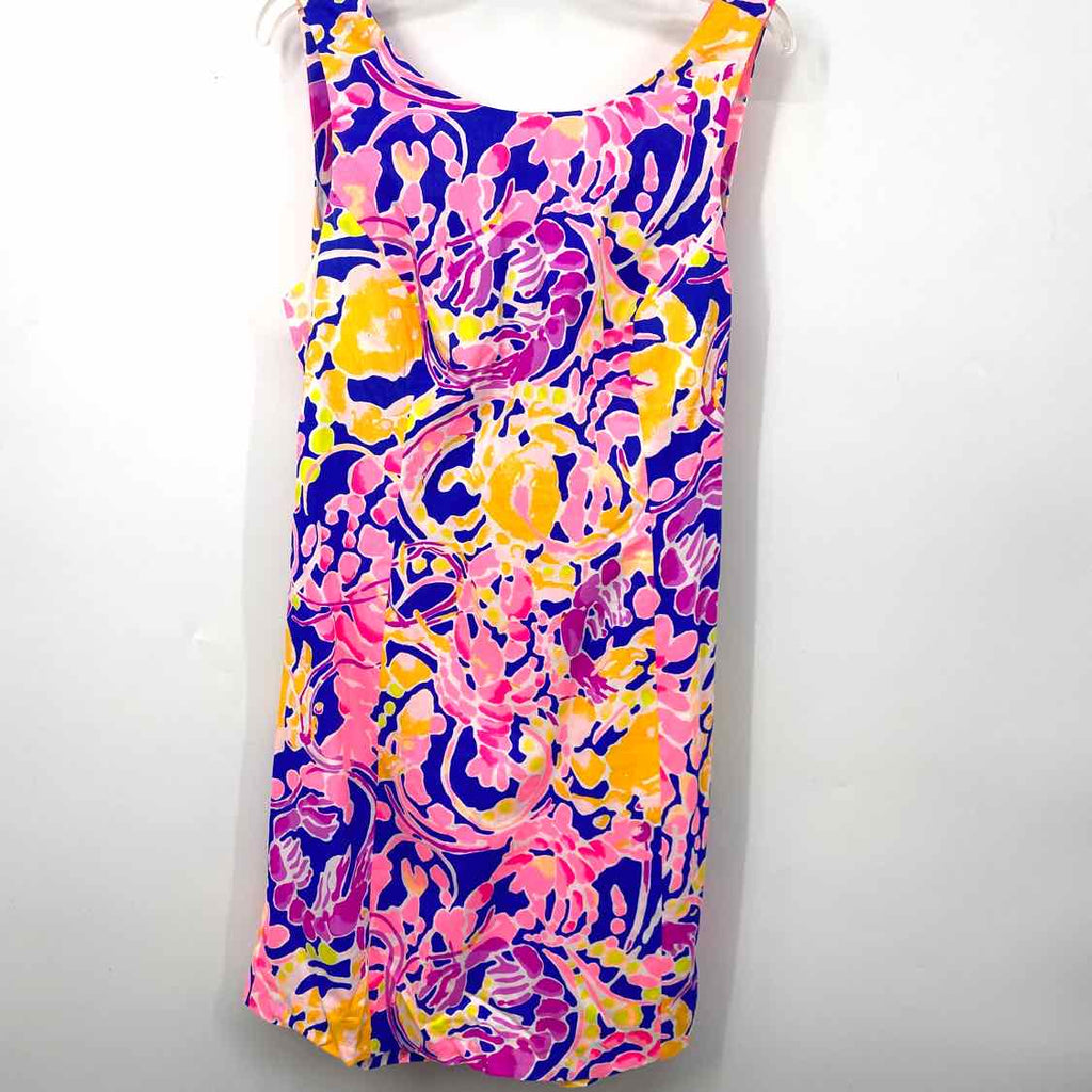 Size 12 LILLY PULITZER Blue Pink Floral Dress