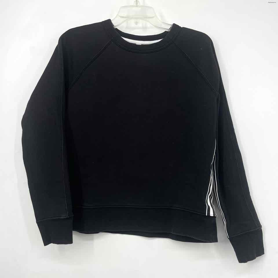 ATHLETA Black White Stripe Size MEDIUM Sweatshirt